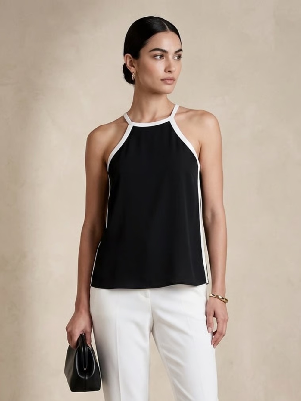 BANANA REPUBLIC FACTORY | Black Modern Tank Top Sz XSP